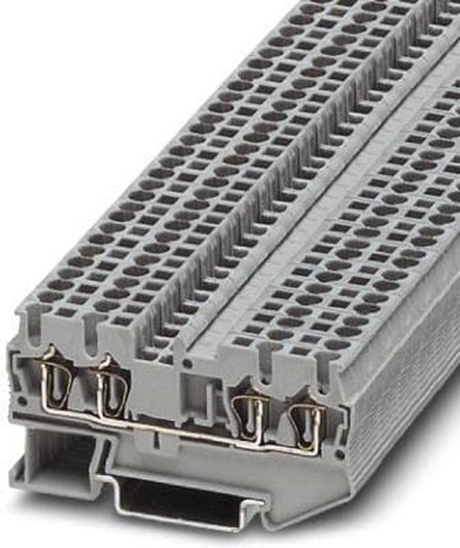 3037436, ST 2.5-QUATTRO YE Series Yellow DIN Rail Terminal Block, Single-Level, Spring Clamp Termination 3037436, ST 2.5-QUATTRO YE Series Yellow DIN Rail Terminal Block, Single-Level, Spring Clamp Termination