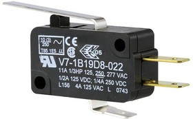 V7-1B19D8-022, Basic / Snap Action Switches 11A 1.4" LEVER