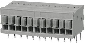 TBL009-254-11GY-2GY, Fixed Terminal Blocks Terminal block, screwless, 2.54, Horizontal, 11, Gray w Gray Button