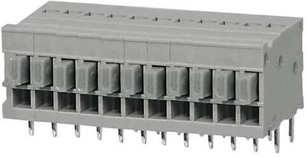 TBL009-254-11GY-2GY, Fixed Terminal Blocks Terminal block, screwless, 2.54, Horizontal, 11, Gray w Gray Button