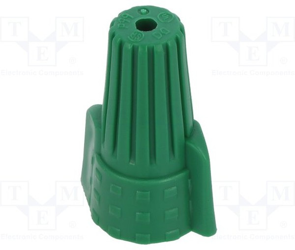 2299511-1, Концевой, Twist Splice, 14AWG-10AWG, скрученный, зеленый, 600В