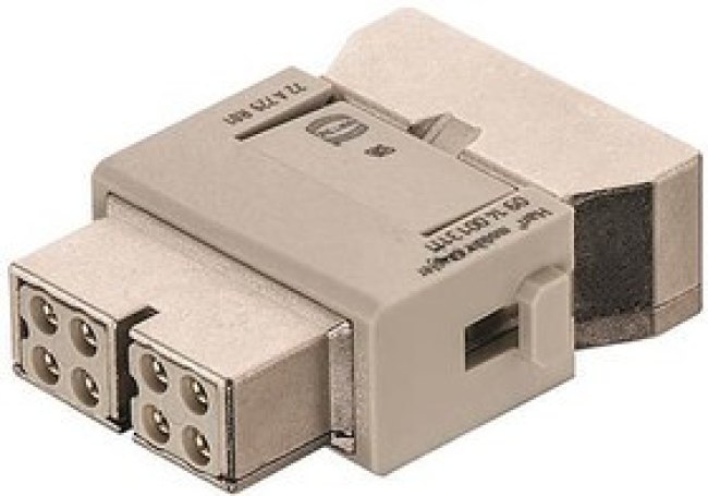 09140083122, Heavy Duty Power Connector Module, 10A, Female, Han-Modular Series, 4 Contacts 09140083122, Heavy Duty Power Connector Module, 10A, Female, Han-Modular Series, 4 Contacts