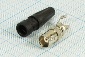 Высокочастотный разъём BNC с креплением под винт; №10326 гн BNC\4-6мм\\винт\пл хвост