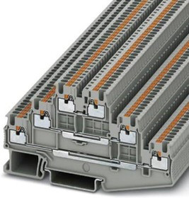 PT 1,5/S-3L, Клеммная колодка на DIN рейку, 6 вывод(-ов), 26 AWG, 16 AWG, 1.5 мм², Вставной, 15 А