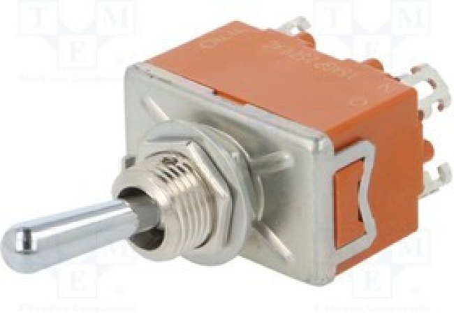 T215KULCSAFJ, Переключатель: тумблер, Пол: 2, DPST, ON-OFF, 15A/250ВAC, 15A/30ВDC