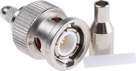 J01000A0040, Plug Cable Mount BNC Connector, 50, Crimp Termination, Straight Body J01000A0040, Plug Cable Mount BNC Connector, 50, Crimp Termination, Straight Body