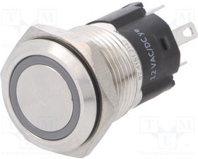 82-4151.2143, Pushbutton Switches 12VAC/DC 16mm, QC