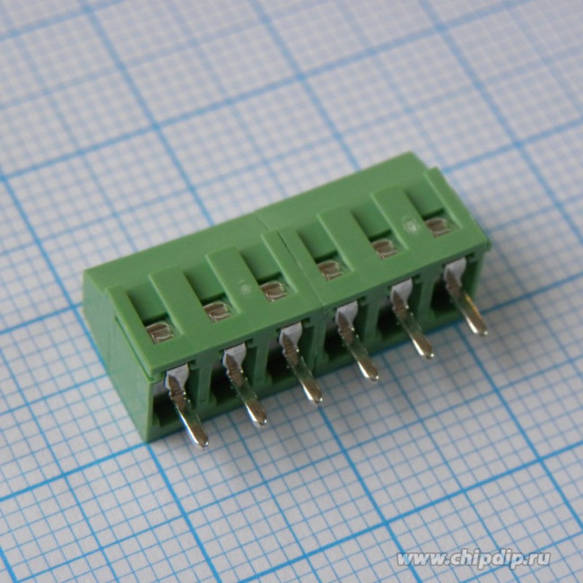 DG381-3.5-06P-14-00A(H), Клеммник на плату 3.5мм, зеленый