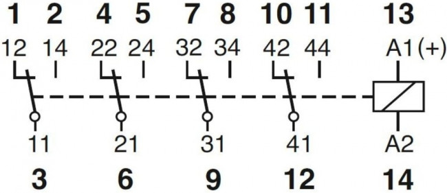 Промежуточное реле C4-A40BX/UC48V PN118676 Промежуточное реле C4-A40BX/UC48V PN118676