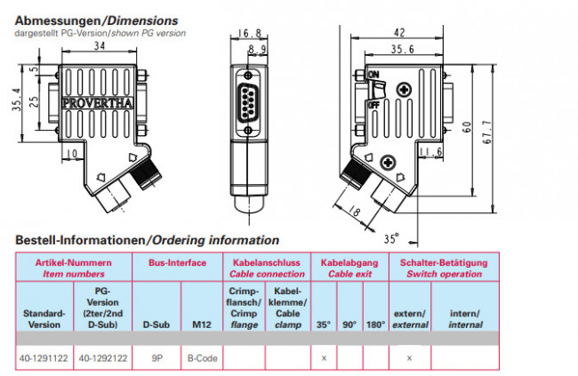 40-1292122, 9 Way 35 ° Cable Mount D-sub Connector Plug 40-1292122, 9 Way 35 ° Cable Mount D-sub Connector Plug