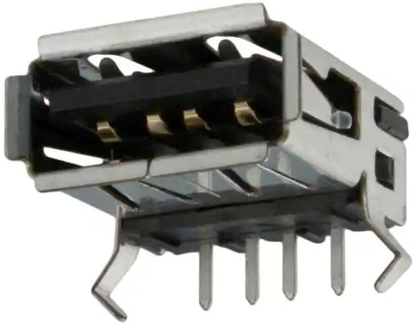 292303-1, Гнездо, USB A, на плату, THT, PIN 4, угловые 90° 292303-1, Гнездо, USB A, на плату, THT, PIN 4, угловые 90°