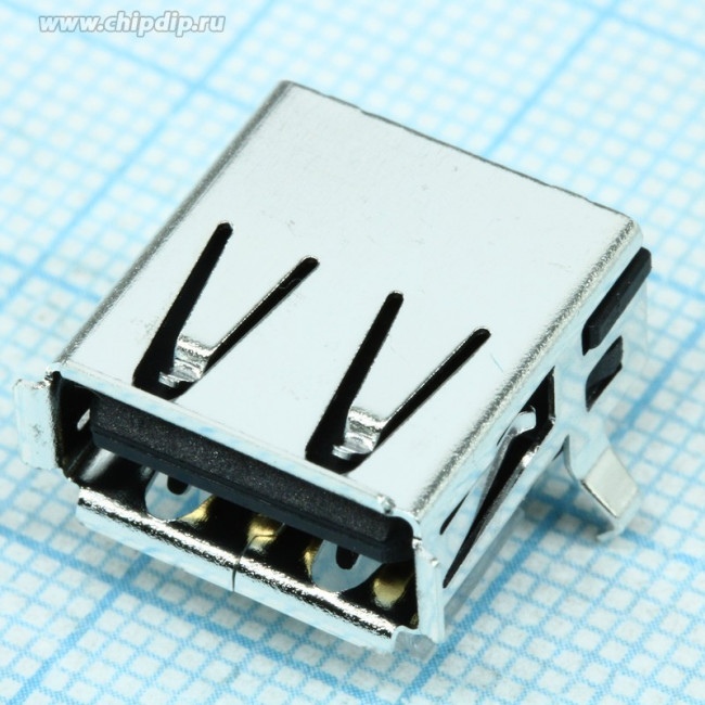 292303-1, Гнездо, USB A, на плату, THT, PIN 4, угловые 90° 292303-1, Гнездо, USB A, на плату, THT, PIN 4, угловые 90°