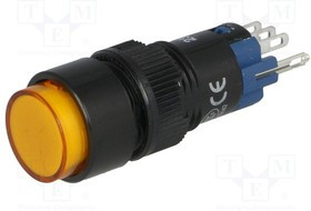 V12Y-11Z-230O, Переключатель: кнопочный, Пол: 2, SPDT, 0,5A/250ВAC, 1A/24ВDC, IP40