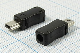Разъем mini USB10PB вилка, тип B, контакты 10C, монтаж на кабель, miniUSB10PB Разъем mini USB10PB вилка, тип B, контакты 10C, монтаж на кабель, miniUSB10PB