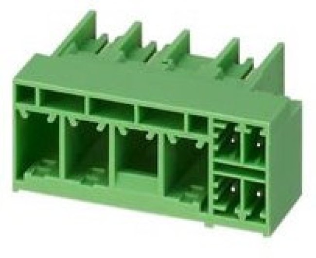 1717119, PCB Hybrid Header, Right Angle, Contacts - 7, Rows - 1