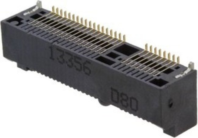 1759546-1, Conn Mini PCI Express Card Edge RCP 52 POS 0.8mm Solder RA SMD T/R
