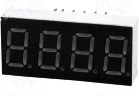 KW4-361ASA, Дисплей: LED, 7-сегментный, 9,2мм, 0,36", II.зн: 4, красный, 2-4мкд