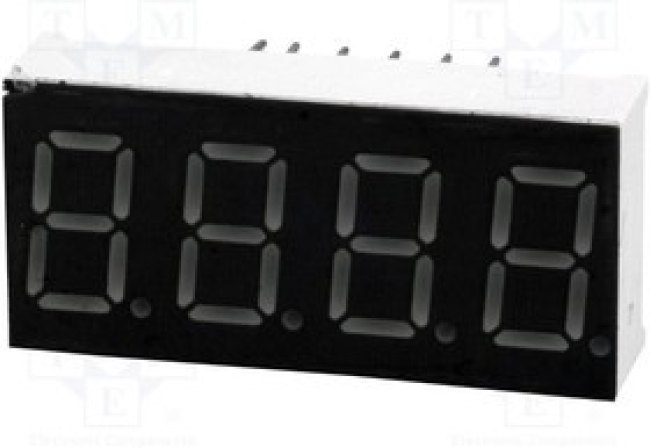 KW4-361ASA, Дисплей: LED, 7-сегментный, 9,2мм, 0,36", II.зн: 4, красный, 2-4мкд