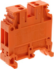 1SNA105002R2000, SNA Series Orange DIN Rail Terminal Block, 4mm², Single-Level, Screw Termination