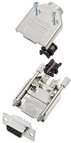 6355-0030-11, D-Sub Connector Kit, DE-9 Socket, Solder, Steel