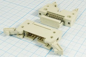 Разъем (IDC) IDCM-14MS вилка, шаг P2.54x2.54, контакты 14P, на шлейф, IDCM-14MS