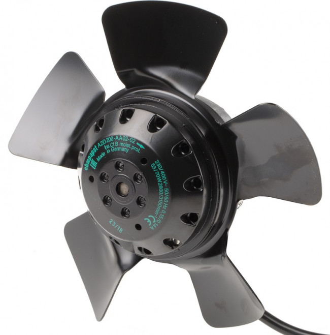 A2D200-AA02-02, AC Fans AC Axial Fan, 200x200x73mm, 230VAC, 494CFM, 53W, 67dBA, 2800RPM, Ball, IP44 A2D200-AA02-02, AC Fans AC Axial Fan, 200x200x73mm, 230VAC, 494CFM, 53W, 67dBA, 2800RPM, Ball, IP44