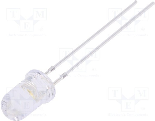 OSM5DK5111A, LED; 5mm; white warm; 18000?22000mcd; 15°; Front: convex; 2.9?3.6V