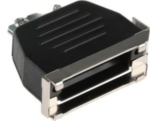 DS15S, MHED Series Thermoplastic Angled, Straight D Sub Backshell, 15 Way, Strain Relief