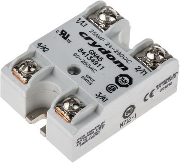 84134911, GNA5 Series Solid State Relay, 25 A rms Load, Panel Mount, 280 V ac Load, 280 V ac Control