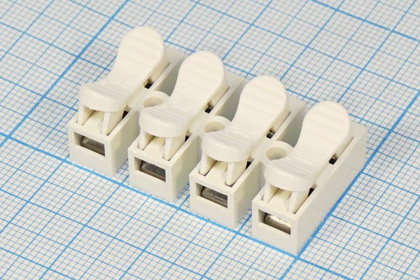 Клеммная колодка нажимная, 0,5-3,5мм4x4C, 10А, контакты 8C, CH04[021-4