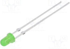 OSG5DA3144C, LED; 3mm; green; 1560?2180mcd; 40°; Front: convex; 2.9?3.4V; 102mW
