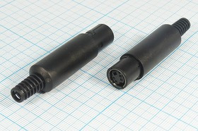 Гнездо miniDIN с пластиковым хвостом, на кабель, 4 контакта; №370 гн miniDIN\ 4HP\каб\пл хвост\\[S-VHS]\