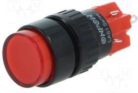 V16Y-11Z-24R, Переключатель: кнопочный, Пол: 2, SPDT, 3A/220ВAC, 2A/24ВDC, IP40