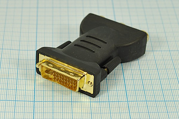 Высокочастотный переходник штекер DVI на три гнезда RCA; №6712 штек DVI 29/29P-гн RCAx3\0,05м\\Au/пл DA9-0024