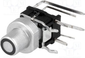 PB6156RSL-1-102, Переключатель: клавиатура, Пол: 2, SPST-NO, 0,05A/12ВDC, LED, THT