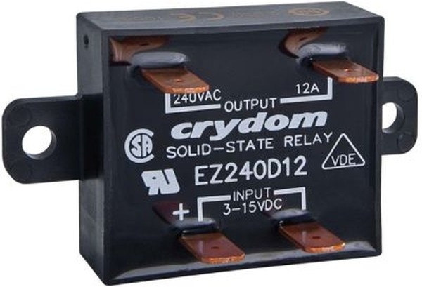 EZ240D12, Твердотельное реле, SPST-NO, 12 А, 280 В СКЗ, Панель, Быстрое Соединение, Переход Через Нуль