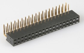 PBD-38R (DS1024-2x19R2), гнездо на плату двухрядное угловое 2х19 шаг 2,54 PBD-38R (DS1024-2x19R2), гнездо на плату двухрядное угловое 2х19 шаг 2,54