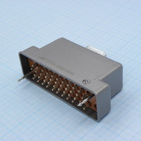 РП10-42 ЛП вилка с/к, Соединитель низкочастотный, прямоугольный, внутреннего монтажа, год 91