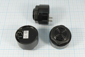 Зуммер пьезоэлектрический с генератором, размер 43x33, напряжение 6~28В, частота 2.9кГц, контакты 2T