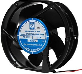 OD172SAP-48HBIP68, AXIAL FAN, 235CFM, 52DB, 23.5W, 48VDC