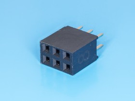 PBD-6, Разъем 2х 3 гнездо на плату, шаг 2.54мм