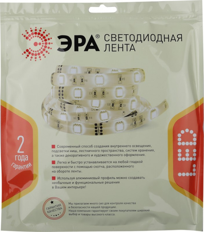 ЭРА Лента светодиодная LS2835-4,8-60- 24-65-4000К-5m Б0043111 ЭРА Лента светодиодная LS2835-4,8-60- 24-65-4000К-5m Б0043111