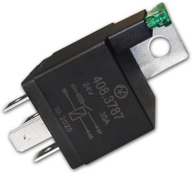 408.3787, Реле электромагнитное 24V 4-х контактное 30А замыкающее с кронштейном и предохранителем ЭНЕРГОМАШ