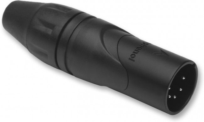 AX5MB-AU, XLR Connectors 5 Pole Pin Male Plug XLR AX audio cable conn Black finish gold contact plate