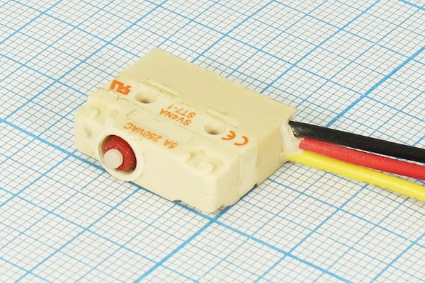 Микропереключатель, размер 20x 6 x10, 5А, переключение ON-(ON), размер концевика H17.5, SV4NA
