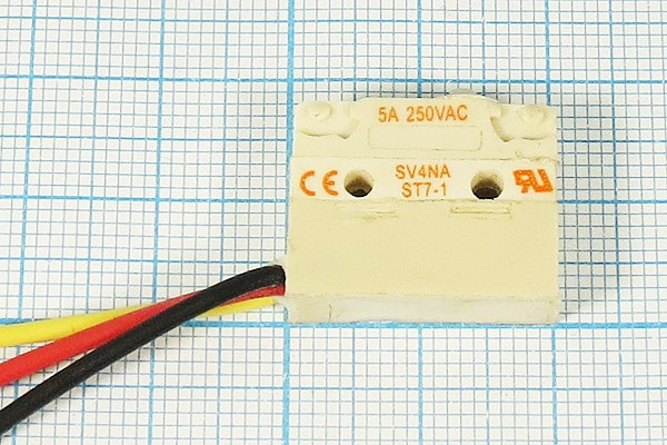 Микропереключатель, размер 20x 6 x10, 5А, переключение ON-(ON), размер концевика H17.5, SV4NA