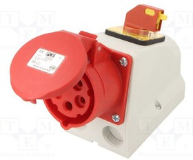 915-6W, Разъем: питания AC, трехфазный; гнездо; "мама"; 16А; 400ВAC; IP44