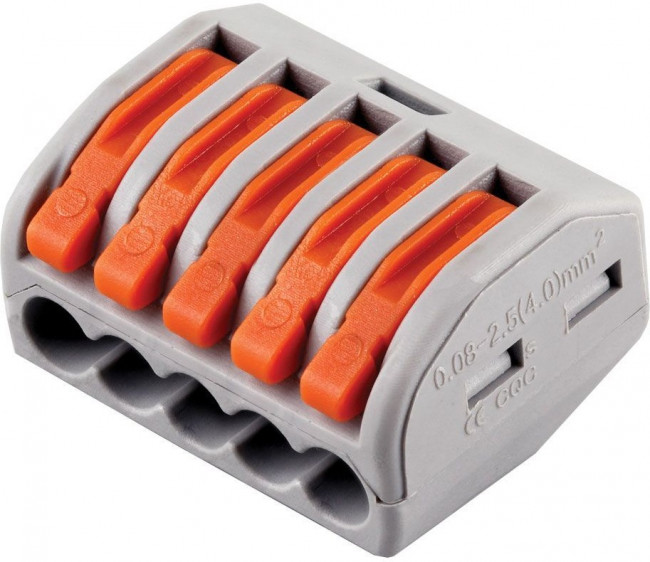 Cтроительно-монтажные клеммы 5-проводные LD222-415, 40шт. в упак., 32398