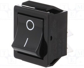 AE-C1350VQAAD, ROCKER; DPST; Pos: 2; ON-OFF; 16A/250VAC; black; none; Body: black