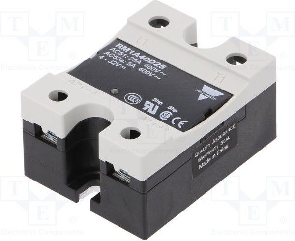 RM1A40D25, RM40 Series Solid State Relay, 25 A Load, Panel Mount, 440 V ac Load, 32 V dc Control RM1A40D25, RM40 Series Solid State Relay, 25 A Load, Panel Mount, 440 V ac Load, 32 V dc Control